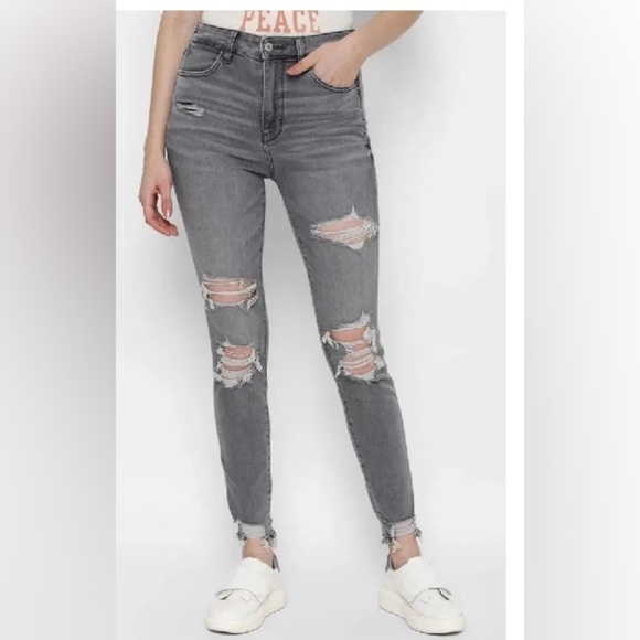 American Eagle Outfitters Denim - American Eagle Next Level Stretch Destructed Punk Grunge Jeans Women’s Size 8